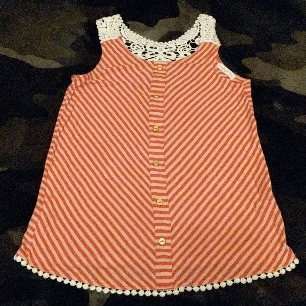 Crochet back striped top